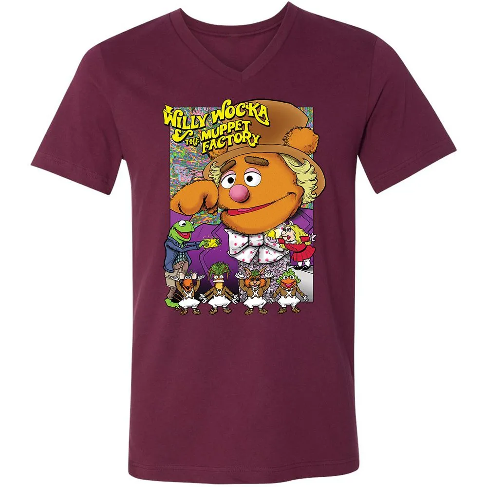 Unisex V-Neck T-Shirt - LDDGFJAD - Maroon - 6