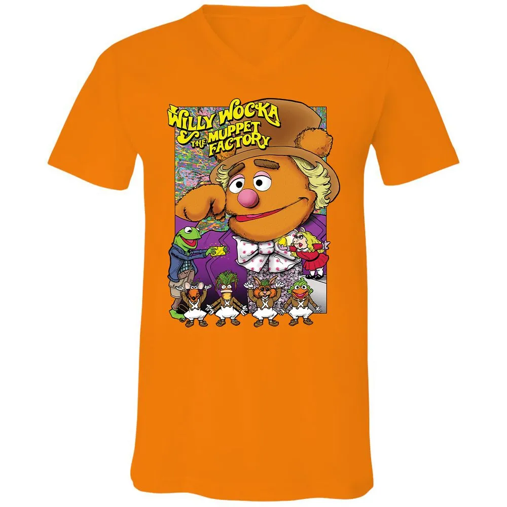 Unisex V-Neck T-Shirt - LDDGFJAD - Orange - 11