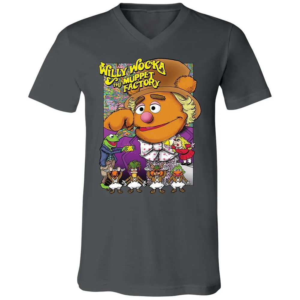 Unisex V-Neck T-Shirt - LDDGFJAD - Asphalt - 12