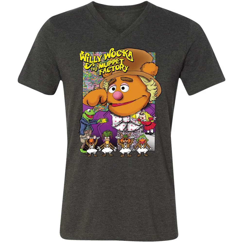 Unisex V-Neck T-Shirt - LDDGFJAD - Dark Grey Heather - 8