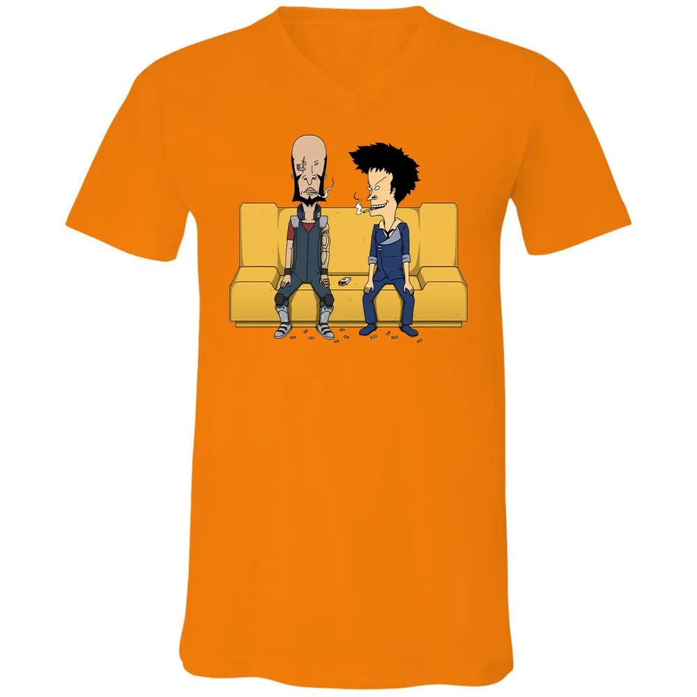 Unisex V-Neck T-Shirt - SLL4CKTH - Orange - 11