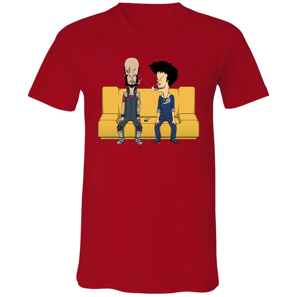 Unisex V-Neck T-Shirt - SLL4CKTH - Red - 3