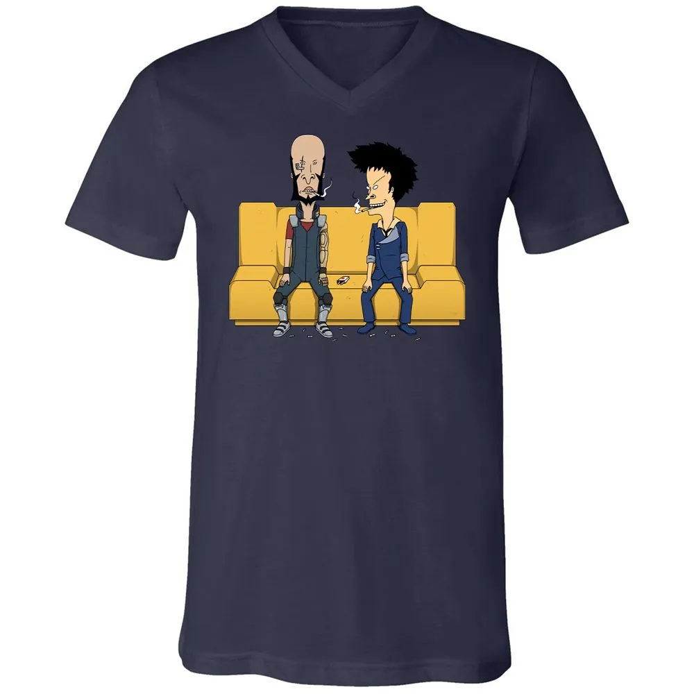 Unisex V-Neck T-Shirt - SLL4CKTH - Navy - 9