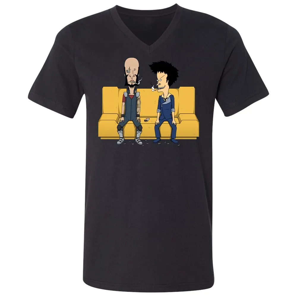 Unisex V-Neck T-Shirt - SLL4CKTH - Black - 16