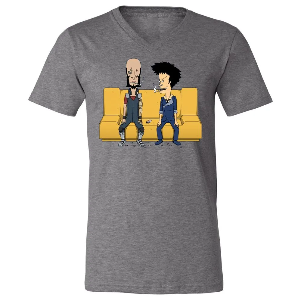 Unisex V-Neck T-Shirt - SLL4CKTH - Deep Heather - 13