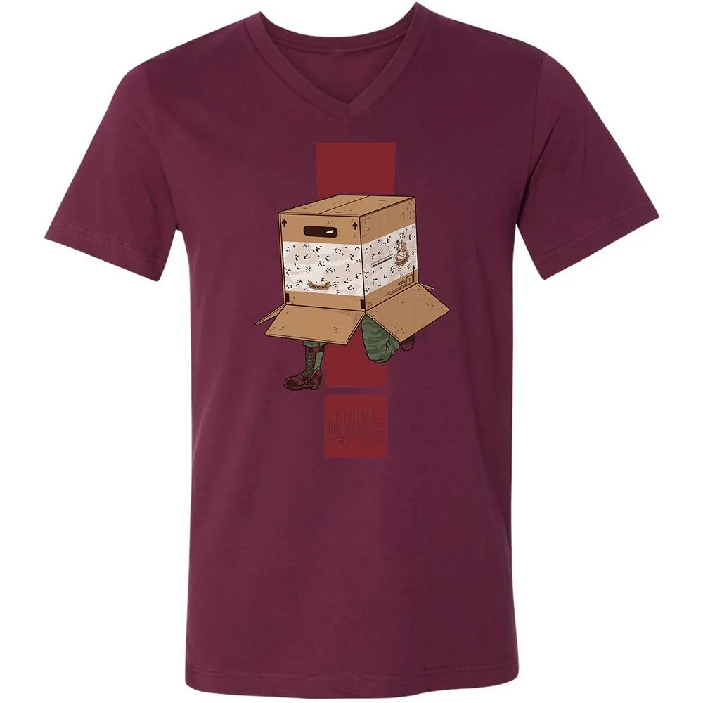 Unisex V-Neck T-Shirt - 7ESS9F1M - Maroon - 6