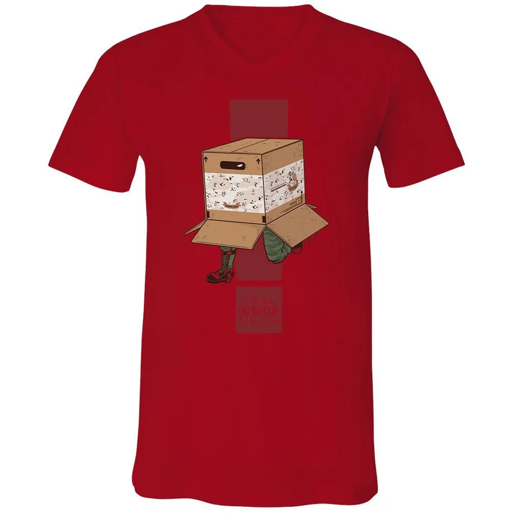 Unisex V-Neck T-Shirt - 7ESS9F1M - Red - 3