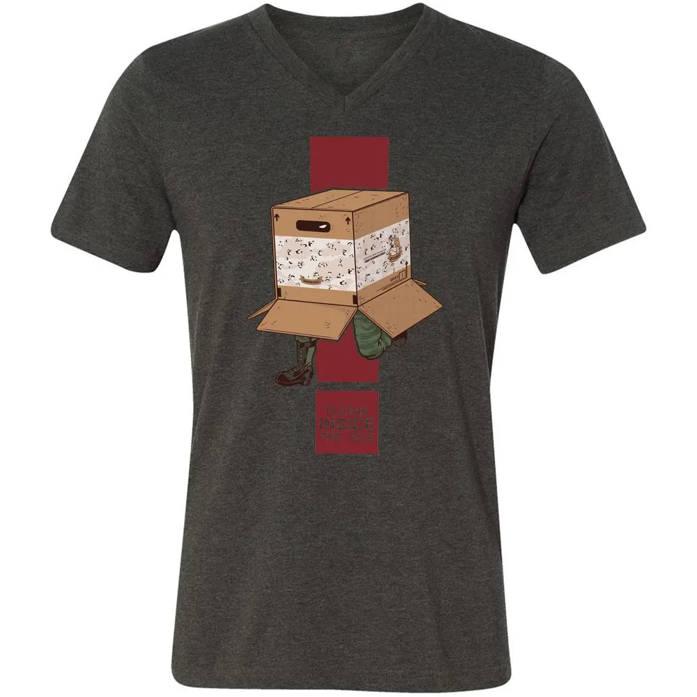 Unisex V-Neck T-Shirt - 7ESS9F1M - Dark Grey Heather - 8