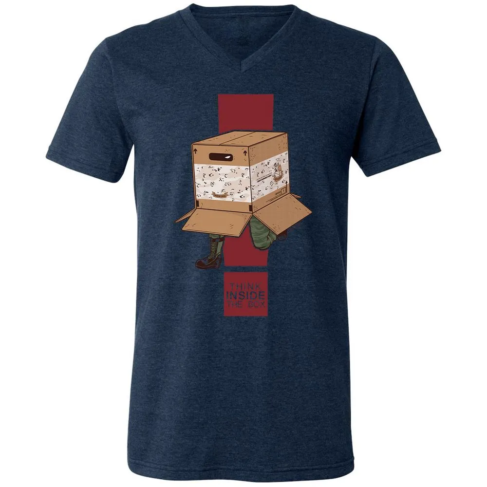 Unisex V-Neck T-Shirt - 7ESS9F1M - Heather Navy - 15