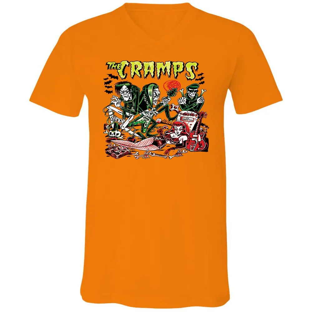 Unisex V-Neck T-Shirt - WWWDJ2NV - Orange - 11
