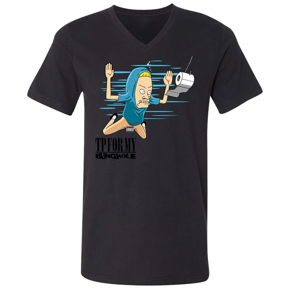 Unisex V-Neck T-Shirt - Q8L2NYLT - Black - 16