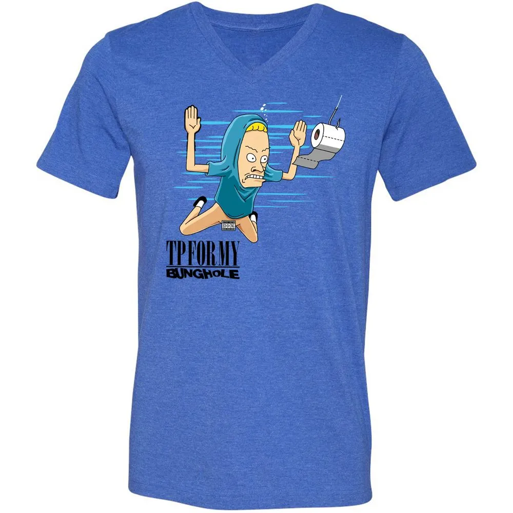 Unisex V-Neck T-Shirt - Q8L2NYLT - Heather True Royal - 14