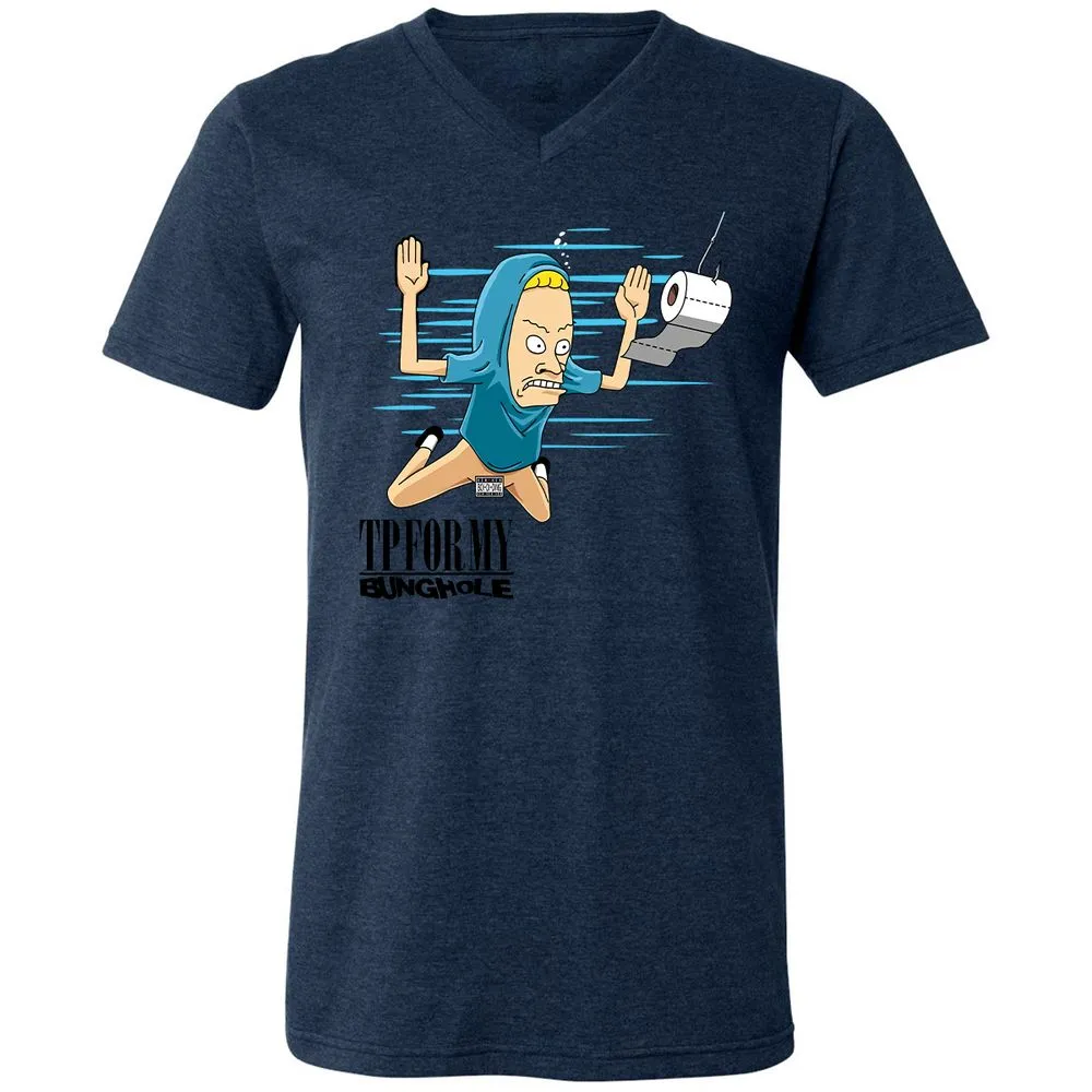 Unisex V-Neck T-Shirt - Q8L2NYLT - Heather Navy - 15