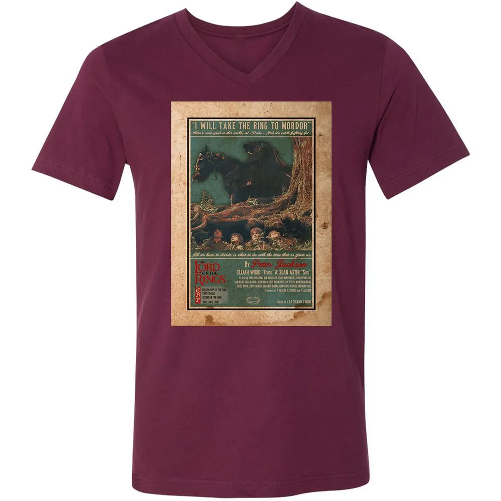 Unisex V-Neck T-Shirt - FBT6SARX - Maroon - 6