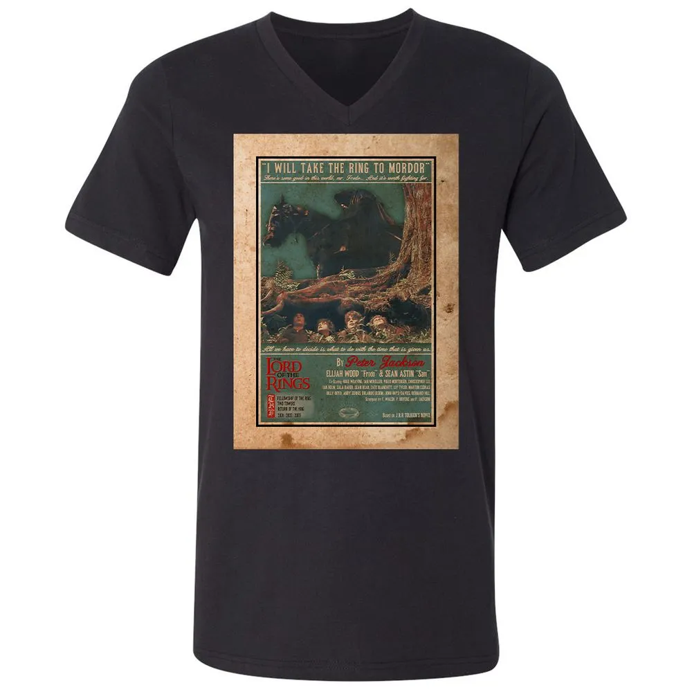 Unisex V-Neck T-Shirt - FBT6SARX - Black - 16