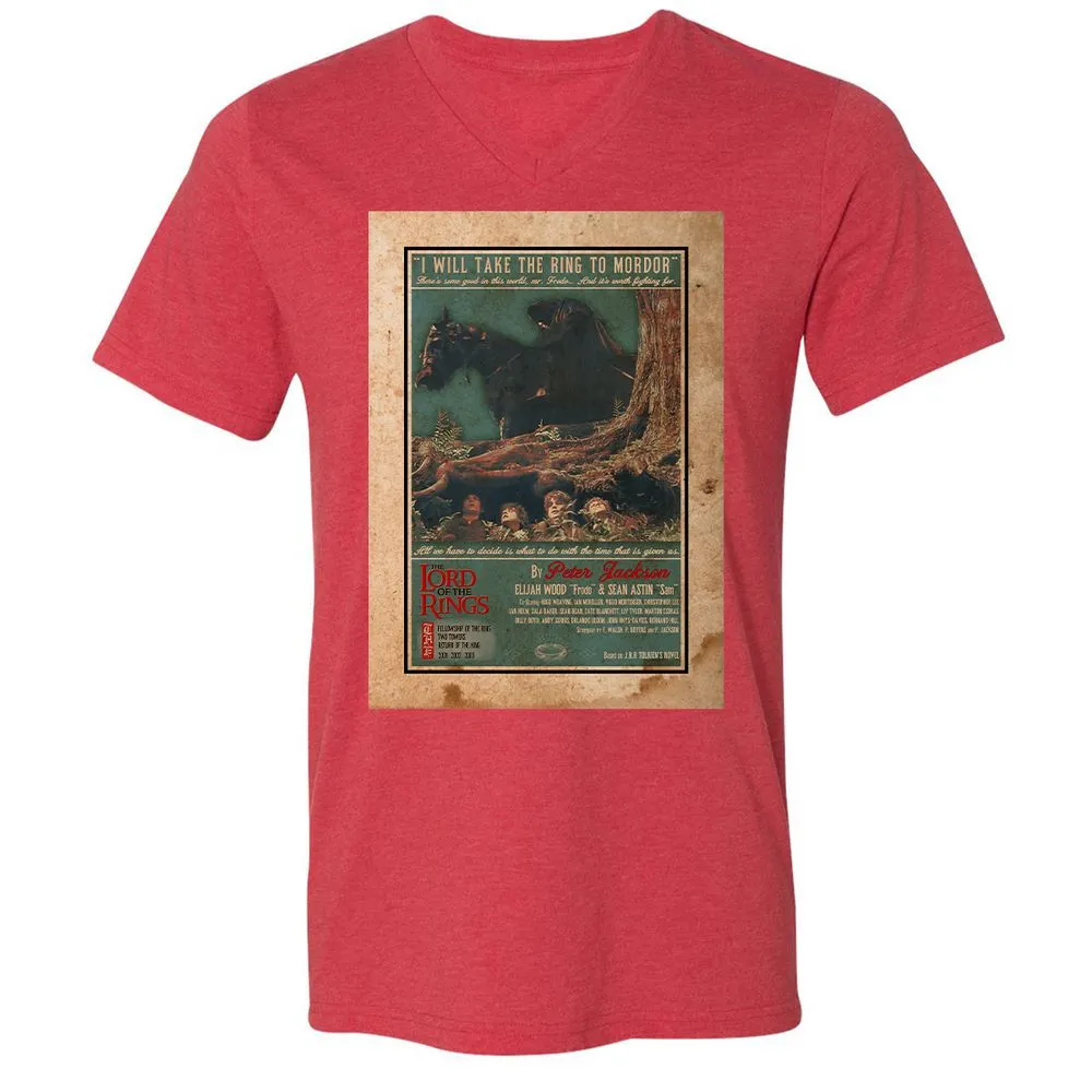 Unisex V-Neck T-Shirt - FBT6SARX - Heather Red - 5