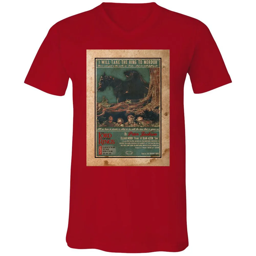Unisex V-Neck T-Shirt - FBT6SARX - Red - 3
