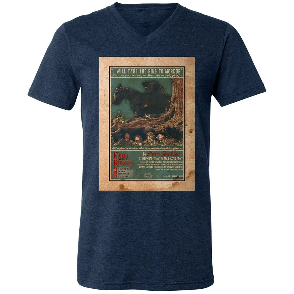 Unisex V-Neck T-Shirt - FBT6SARX - Heather Navy - 15