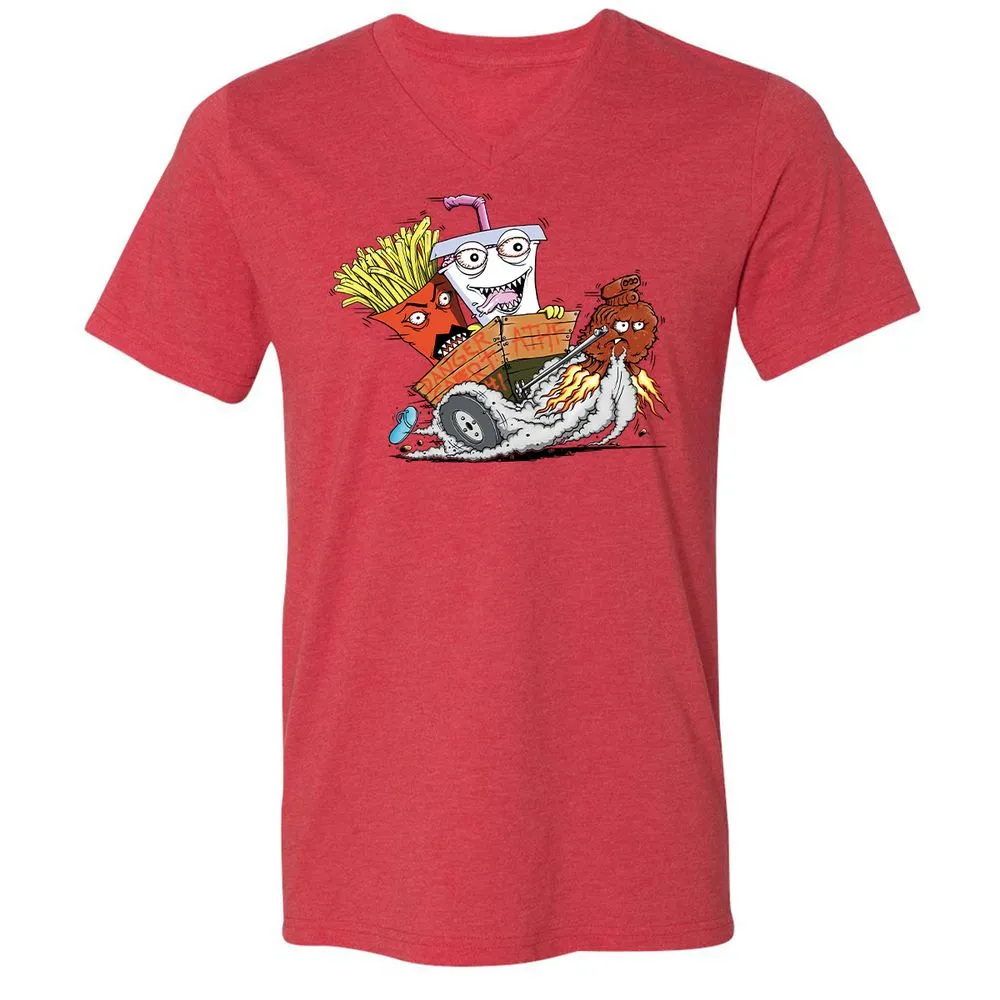 Unisex V-Neck T-Shirt - 2VD3GYP7 - Heather Red - 5