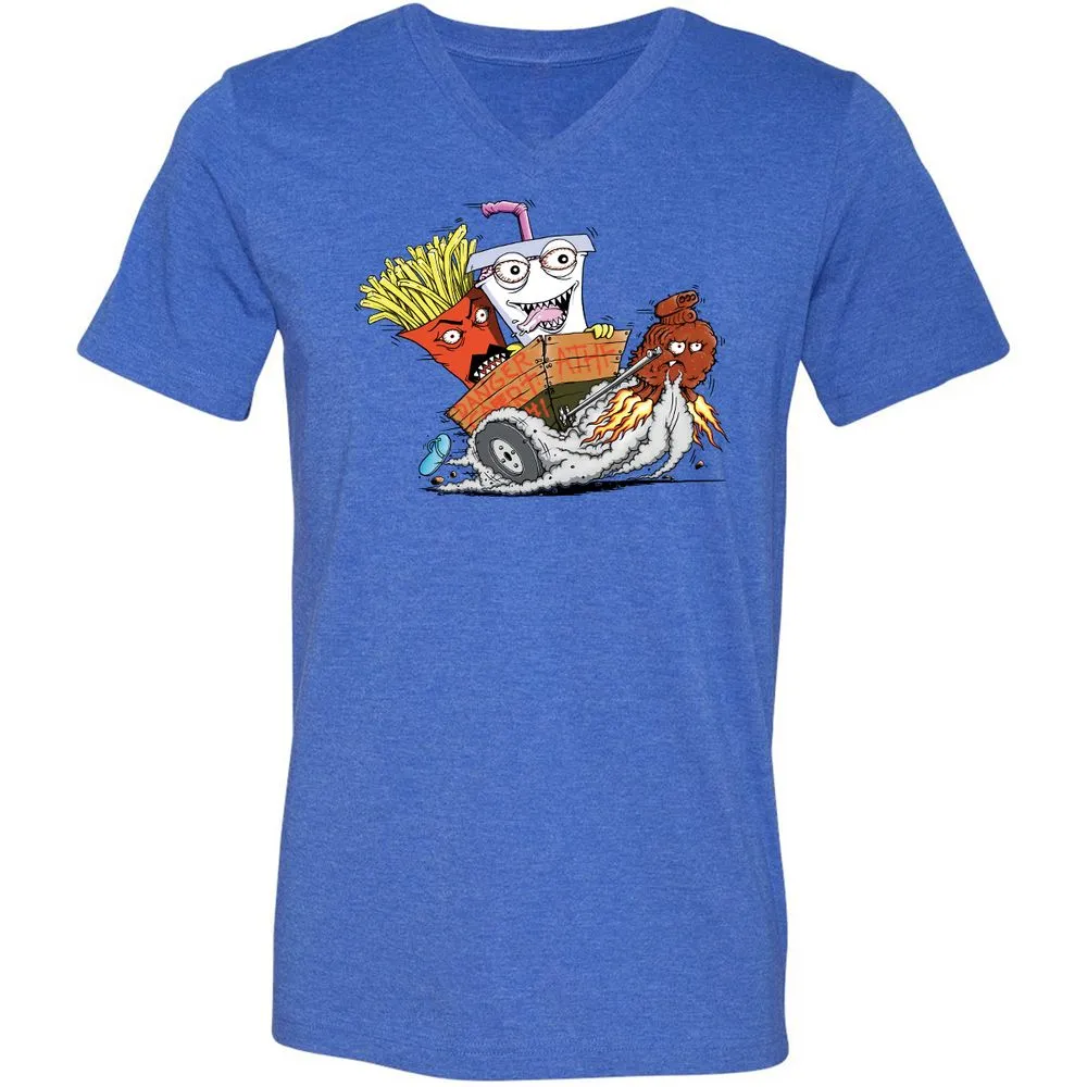 Unisex V-Neck T-Shirt - 2VD3GYP7 - Heather True Royal - 14