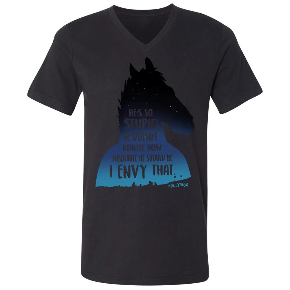 Unisex V-Neck T-Shirt - B4GKALSB - Black - 16