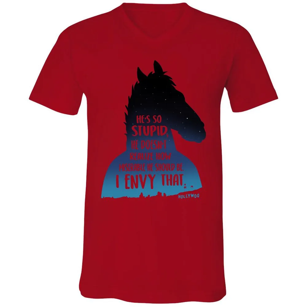 Unisex V-Neck T-Shirt - B4GKALSB - Red - 3