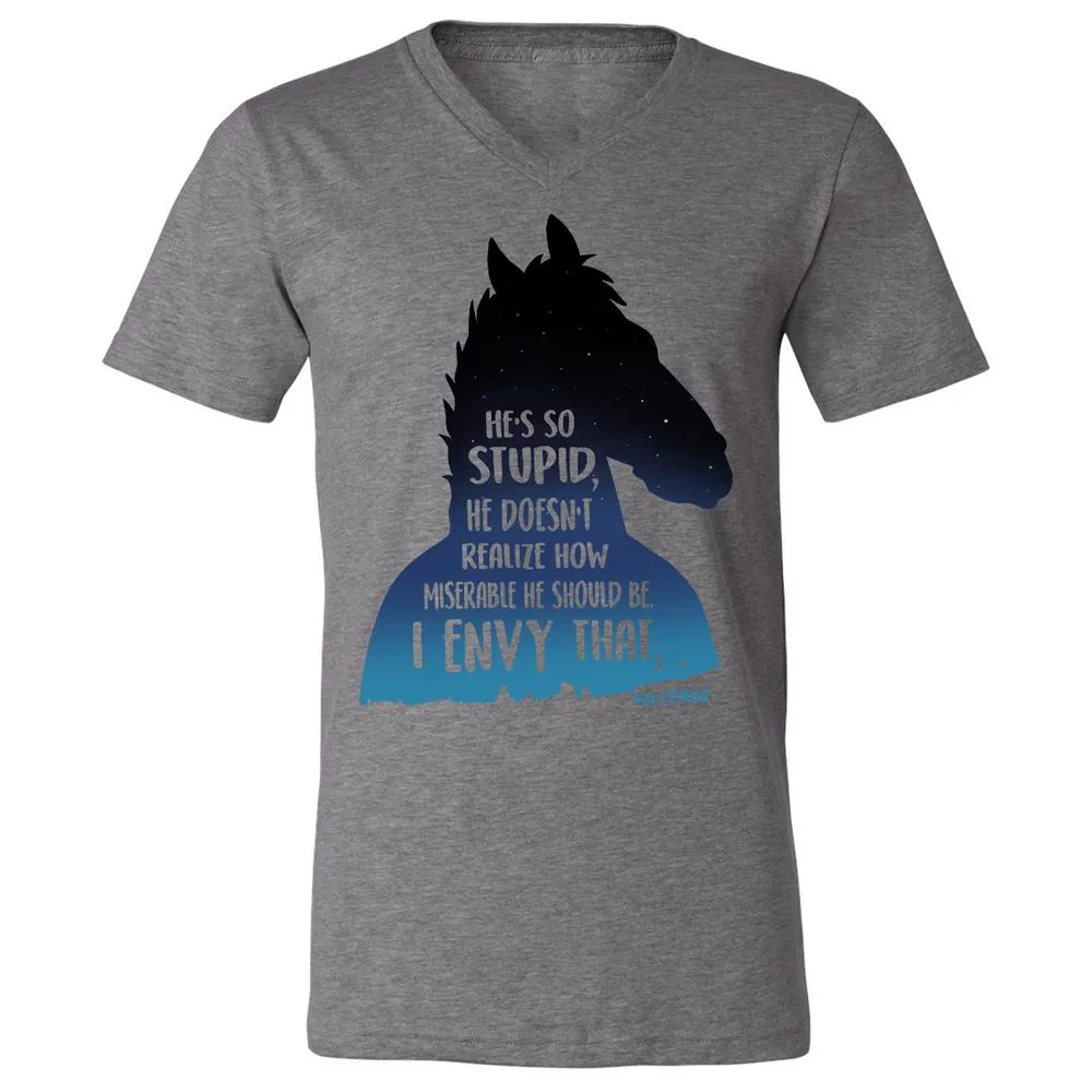 Unisex V-Neck T-Shirt - B4GKALSB - Deep Heather - 13