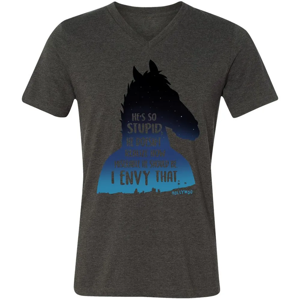 Unisex V-Neck T-Shirt - B4GKALSB - Dark Grey Heather - 8