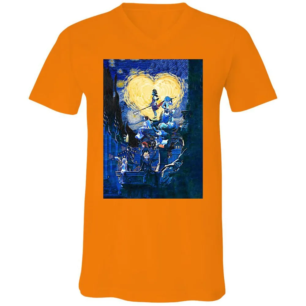 Unisex V-Neck T-Shirt - QRDMQX8G - Orange - 11
