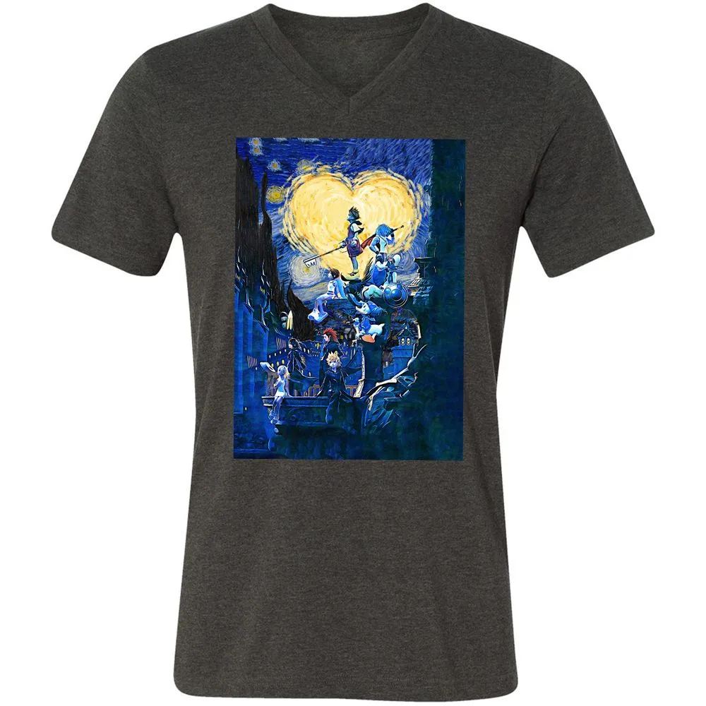 Unisex V-Neck T-Shirt - QRDMQX8G - Dark Grey Heather - 8