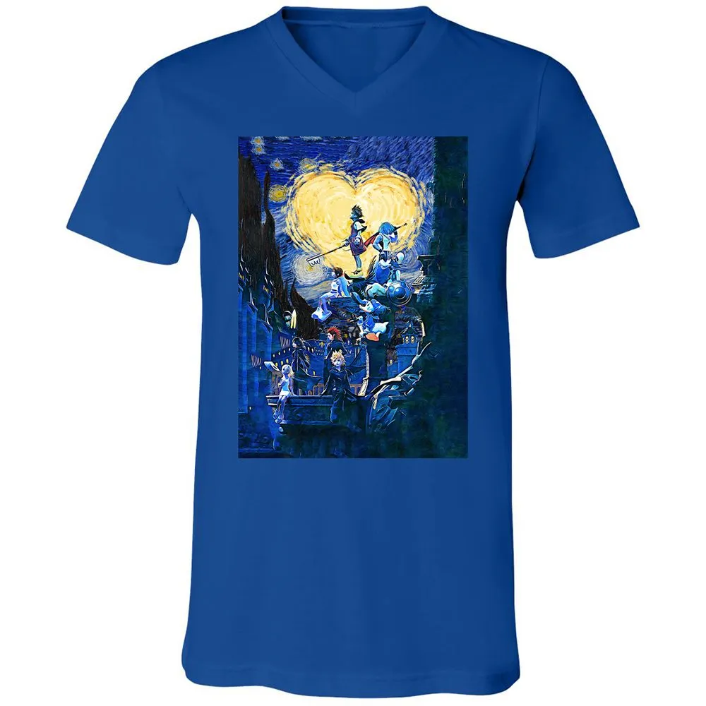 Unisex V-Neck T-Shirt - QRDMQX8G - True Royal - 4