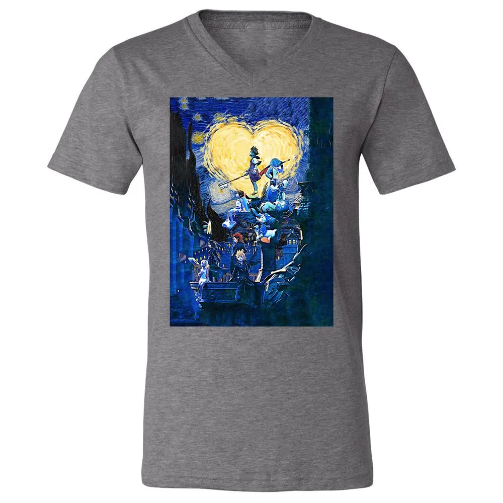 Unisex V-Neck T-Shirt - QRDMQX8G - Deep Heather - 13