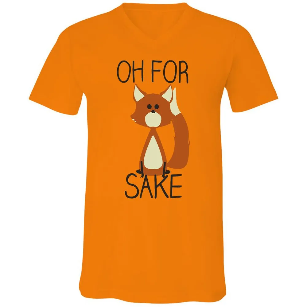 Unisex V-Neck T-Shirt - HP9JT6A8 - Orange - 11