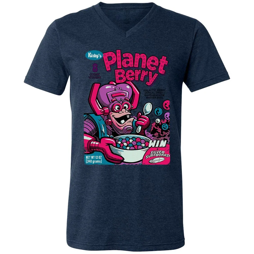 Unisex V-Neck T-Shirt - 1F1B5AT8 - Heather Navy - 15