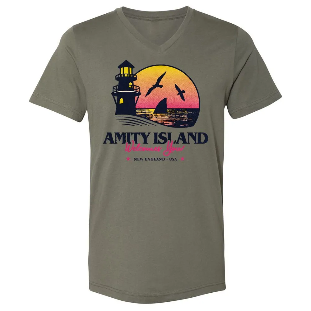 Unisex V-Neck T-Shirt - A5KM9H3R - Military Green - 10