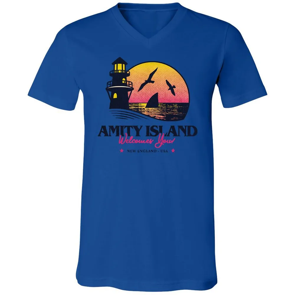 Unisex V-Neck T-Shirt - A5KM9H3R - True Royal - 4