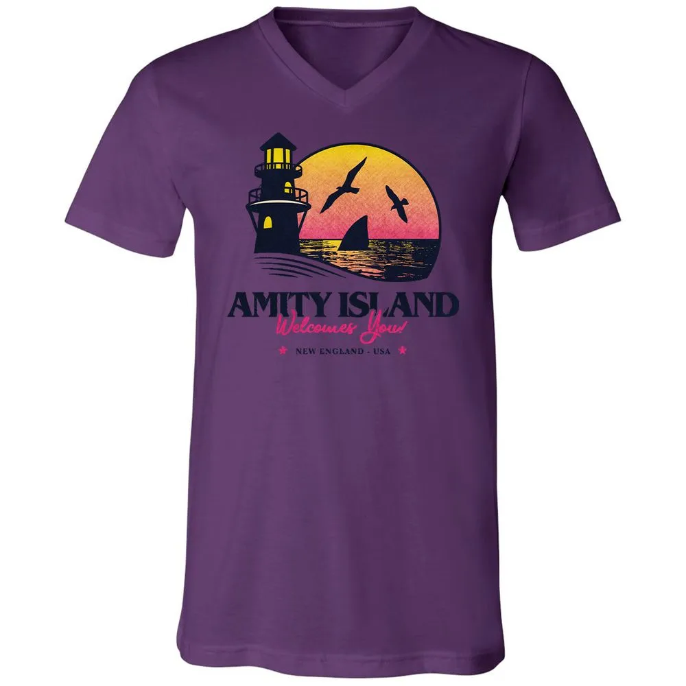 Unisex V-Neck T-Shirt - A5KM9H3R - Team Purple - 2