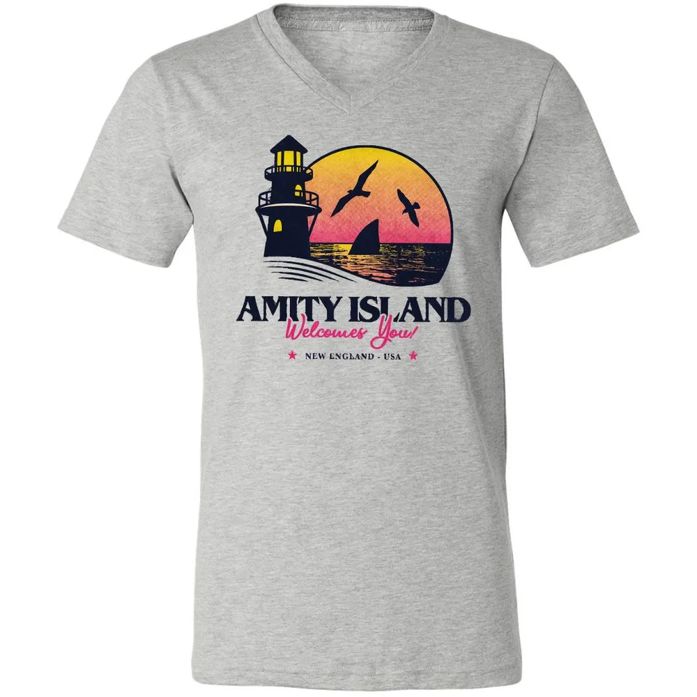 Unisex V-Neck T-Shirt - A5KM9H3R - Athletic Heather - 7
