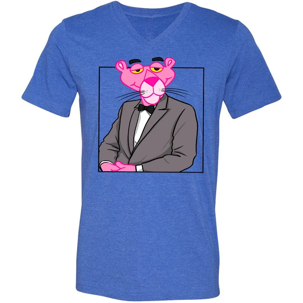 Unisex V-Neck T-Shirt - X4J3432J - Heather True Royal - 14