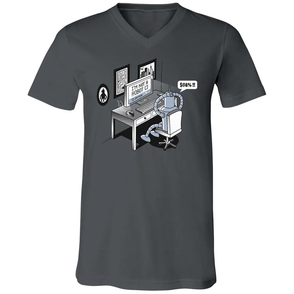 Unisex V-Neck T-Shirt - T6VA6F1U - Asphalt - 12