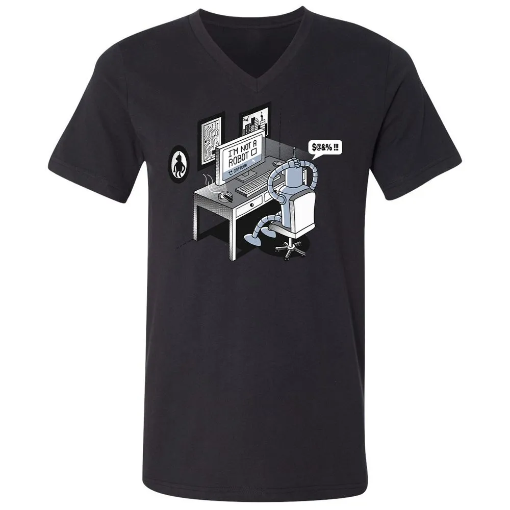 Unisex V-Neck T-Shirt - T6VA6F1U - Black - 16