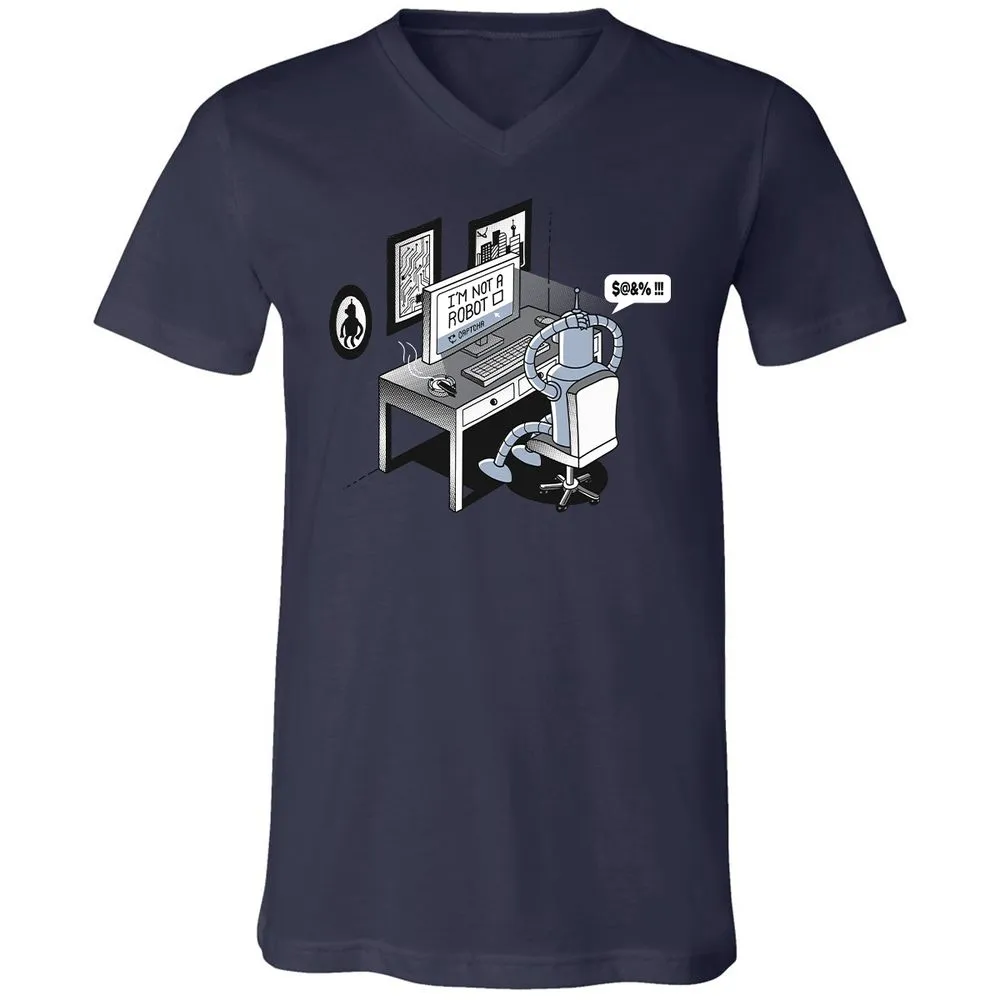 Unisex V-Neck T-Shirt - T6VA6F1U - Navy - 9