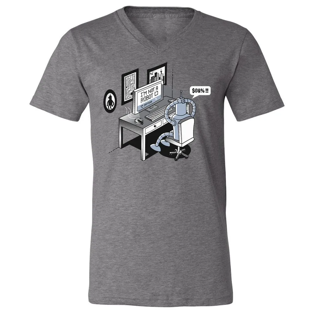 Unisex V-Neck T-Shirt - T6VA6F1U - Deep Heather - 13