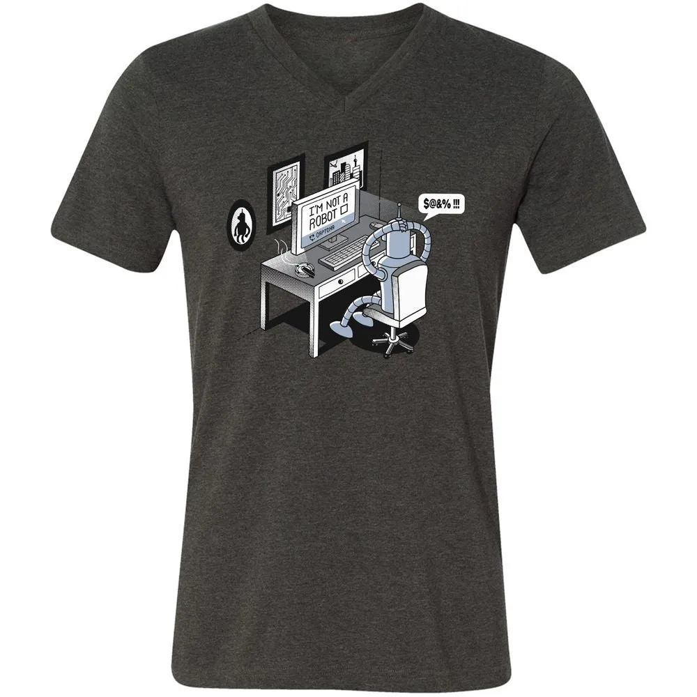 Unisex V-Neck T-Shirt - T6VA6F1U - Dark Grey Heather - 8