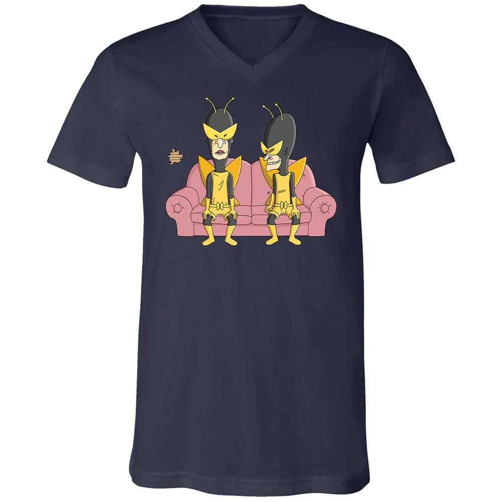 Unisex V-Neck T-Shirt - GQRLP1QX - Navy - 9