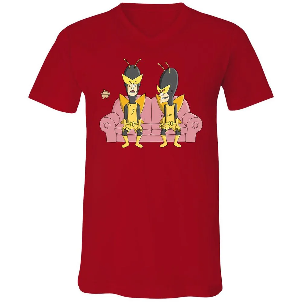 Unisex V-Neck T-Shirt - GQRLP1QX - Red - 3