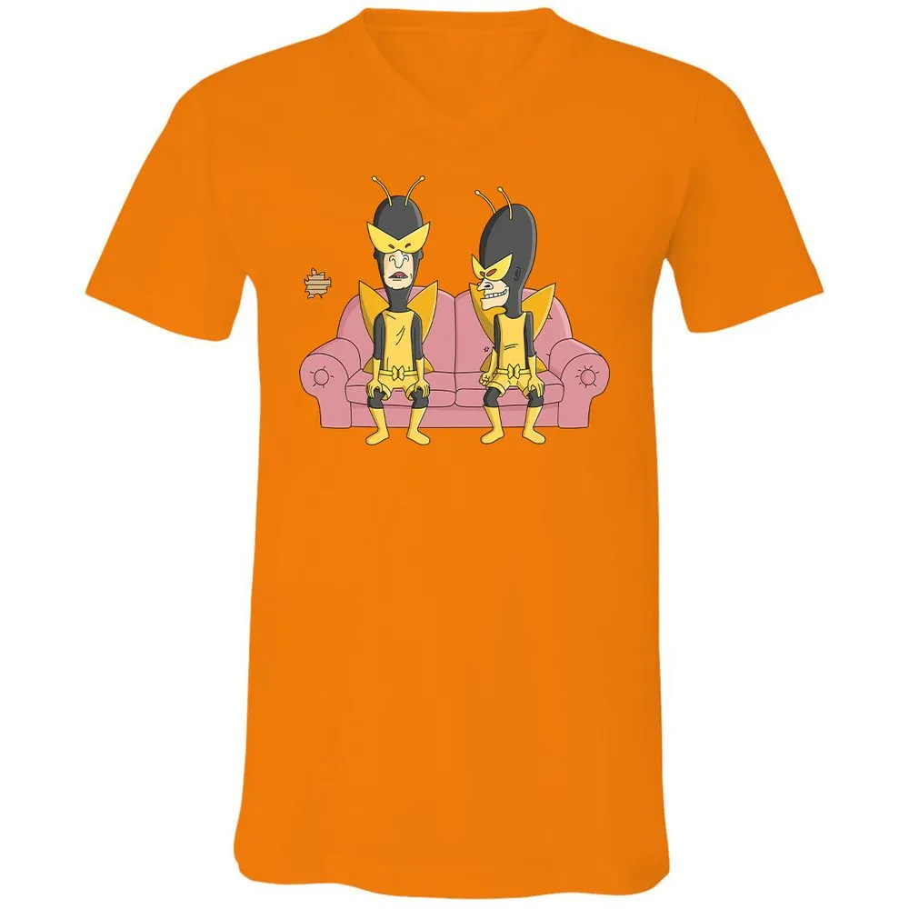 Unisex V-Neck T-Shirt - GQRLP1QX - Orange - 11