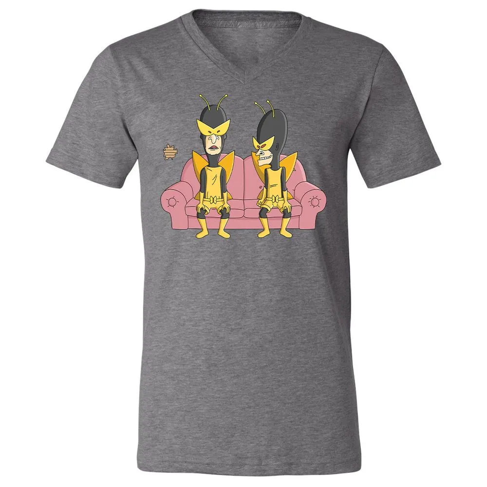 Unisex V-Neck T-Shirt - GQRLP1QX - Deep Heather - 13