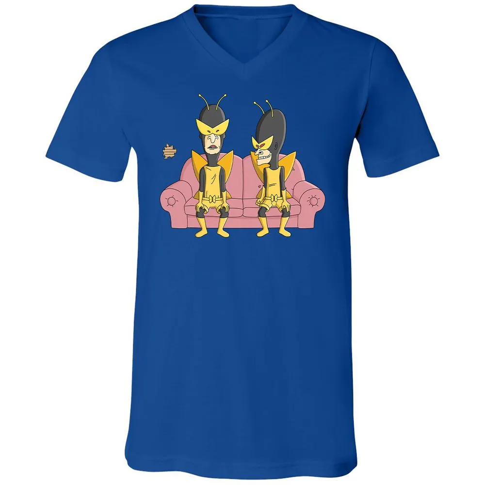 Unisex V-Neck T-Shirt - GQRLP1QX - True Royal - 4