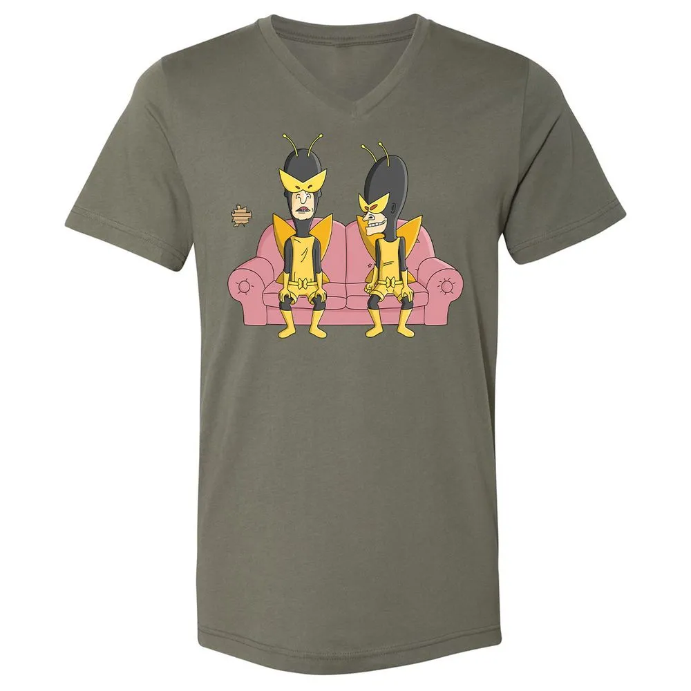 Unisex V-Neck T-Shirt - GQRLP1QX - Military Green - 10